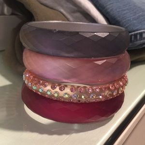 Pink and gray bangles VINTAGE